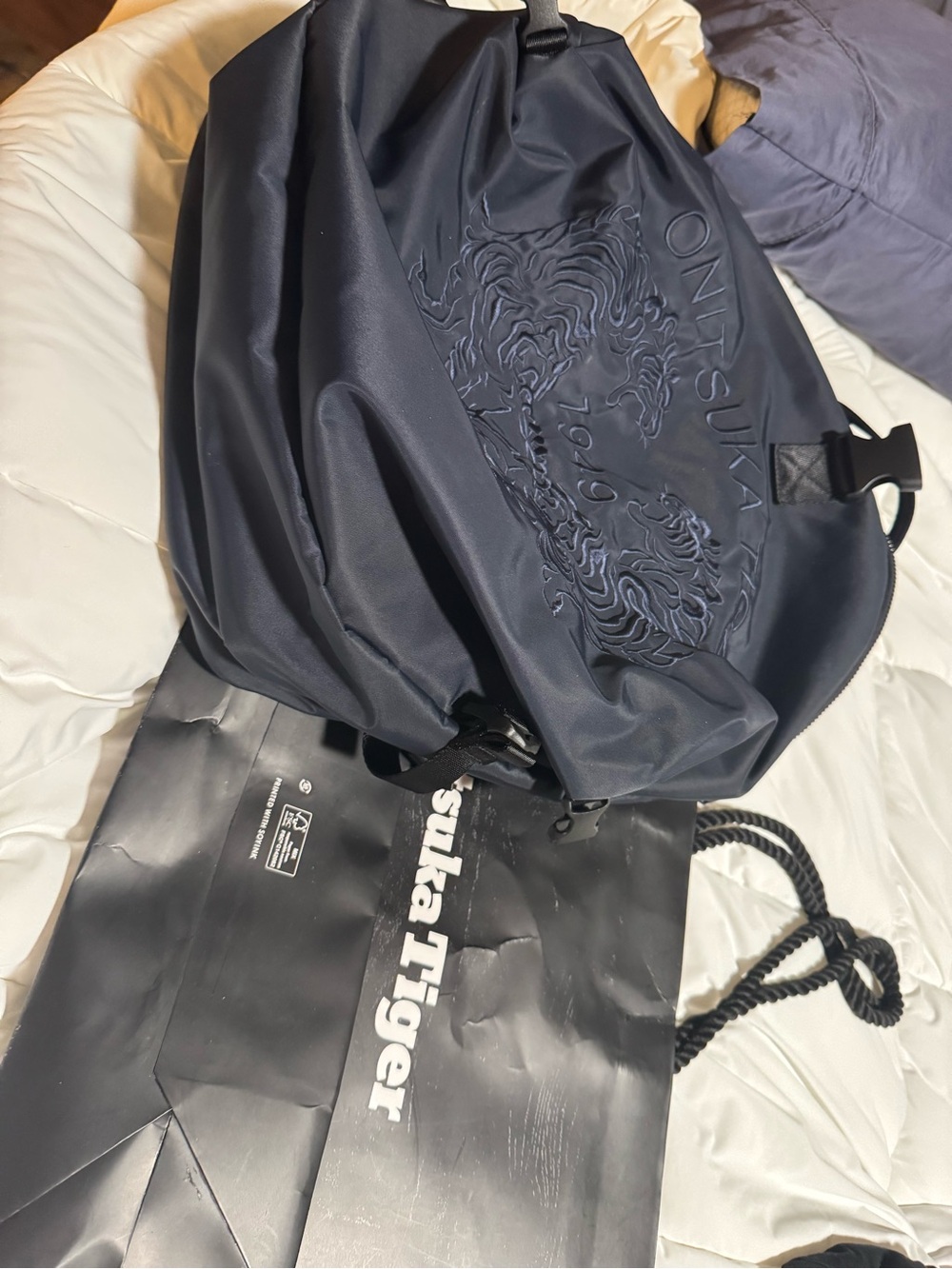 Onitsuka Tiger by Asics Men's Dark Navy Embossed Logo Backpack